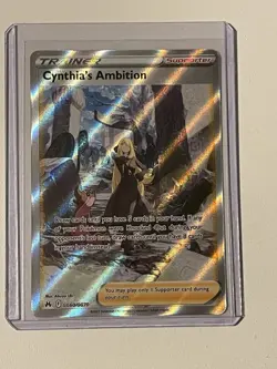 Cynthia's Ambition GG60/GG70 Crown Zenith: Full art Holo Pokemon Trading Card - Image 1