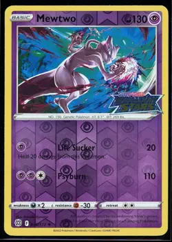 Pokemon Mewtwo Holo Rare Promo Stamp Brilliant Stars Set 056/172 EU Promo - Image 1