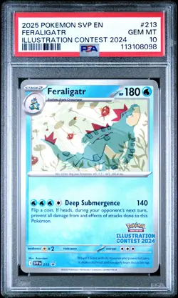 2025 POKEMON SVP EN-SV BLACK STAR PROMO #213 FERALIGATR PSA 10 - Image 1