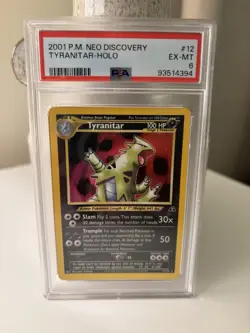 PSA 6 2001 Pokemon Tyranitar 12/75 Neo Discovery Holo EX/MT 💎 - Image 1