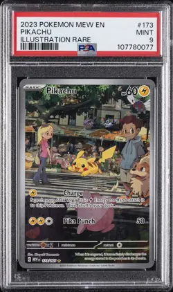 2023 POKEMON MEW EN-151 ILLUSTRATION RARE #173 PIKACHU PSA 9 - Image 1