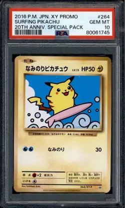 Surfing Pikachu - 264/XY-P - PSA 10 - 20th Anniversary - Promo - Pokemon - 61745 - Image 1