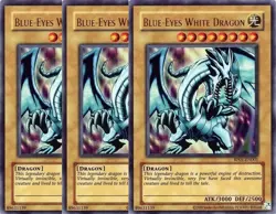 3x Yu-Gi-Oh! Blue-Eyes White Dragon RP01-EN001 Ultra Rare Playset - Image 1