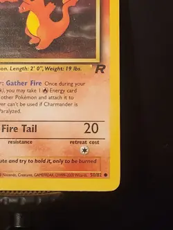 Charmander 50/82 Team Rocket Common - MP Condition - 2000 Pokemon Card - Vintage - Image 5