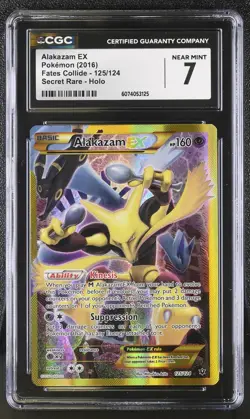 CGC 7 Alakazam EX 2016 Fates Collide 125/124 Secret Rare Holo Pokemon Card - Image 1