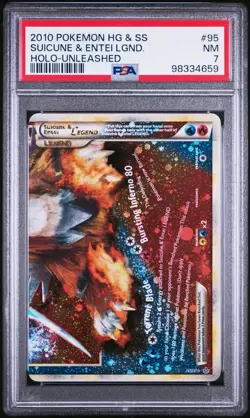 Pokemon Suicune & Entei Legend Holo HGSS Unleashed PSA 7 PSA 8 Ultra Rare #94&95 - Image 4