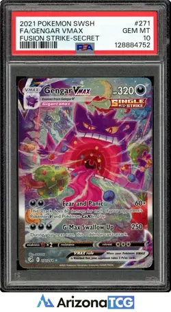 Pokemon 2021 Gengar VMAX 271/264 Alt Art Fusion Strike GEM MINT PSA 10 - Image 1