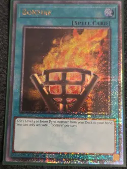 Yugioh! Bonfire - RA03-EN073 - Quarter Century Secret Rare - 1st Edition Near Mi - Image 1