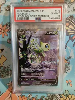 Celebi V Jet-Black Spirit Full Art Japanese 2021 Pokemon Card 175 S Promo PSA 10 - Image 1