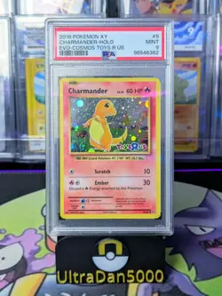 CHARMANDER HOLO PSA 9 2016 COSMOS TOYS R US 9/108 POKEMON CARD EVOLUTIONS - Image 1
