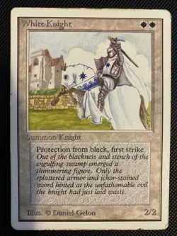 English - MTG White Knight - HP - Unlimited Edition - Image 1