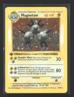 Pokemon 1999 Base Set Magneton 1st Edition #9/102 - Image 1