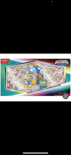 Pokemon TCG SV Prismatic Evolutions Lucario EX & Tyranitar EX Premium Collection - Image 1