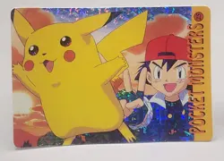 Pokemon Pocket Monsters Vending Prism Holo Vintage Sticker #25 PIKACHU ASH rare - Image 1