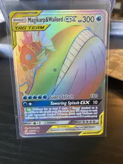 Magikarp & Wailord Gx 183/181 Secret Rare SM: Team Up Pokemon TCG (VLP) - Image 1