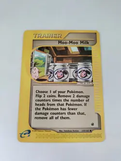 Moo-Moo Milk 155/165 Common 2002 Expedition Pokemon Trainer LP - Image 1