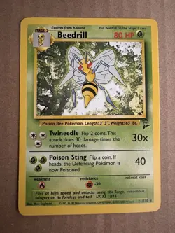 Pokemon - Base Set 2 - Beedrill 021/130 - Rare Non-Holo NM - Image 1