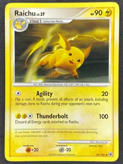 Pokemon Raichu 45/100 MD Majestic Dawn LP - Image 1