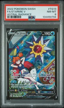 2022 POKEMON SWORD & SHIELD ASTRAL RADIANCE #TG13 FULL ART/STARMIE V PSA 8 - Image 1