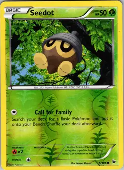 Pokemon TCG Seedot XY Flashfire 5/106 Reverse Holo Common Card Played LP - Image 1