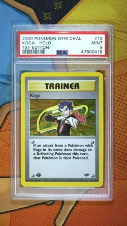Pokemon Card: 1st Edition KOGA HOLO PSA 9 MINT (GYM CHALLENGE) - Image 1