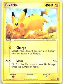 Pikachu 57/108 Non Holo Power Keepers - Pokemon Card - NM - Image 1