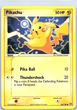 Pikachu 60/106 Non Holo Emerald - Pokemon Card - NM - Image 1