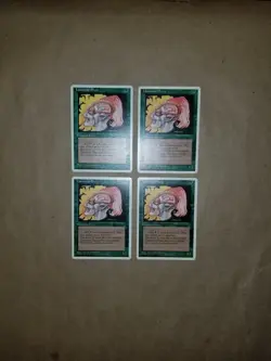 MTG Magic 4th Edition X4 Llanowar Elves (LIGHTLY PLAYED) Old School Cool! - Image 2