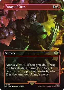 Foray of Orcs FOIL BORDERLESS - 0417 - Uncommon - Lord of the Rings LTR MTG - Image 1