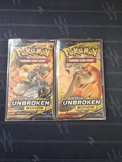 Pokemon Sun & Moon Unbroken Bonds Booster Packs Sealed - 2 Packs - Image 1