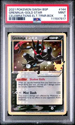 2021 POKEMON SWSH BLACK STAR PROMO #144 GRENINJA-GOLD STAR PSA 9 - Image 1