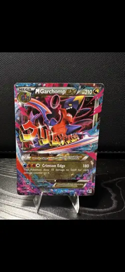 Pokemon Mega M Garchomp EX Black Star Promo Rare Holo Card XY168 MP - Image 1