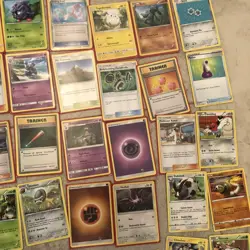 Pokemon Card Lot Of 100 With Collectors Tin Mixed Years Energy & Trainers - Image 5
