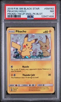 2019 POKEMON BLACK STAR PROMO SINGLE PACK BLISTERS PIKACHU-HOLO PSA 7 (Q98 - Image 1