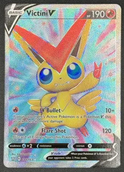 Victini V 144/163 Pokemon TCG SWSH05: Battle Styles Ultra Rare Full Art NM - Image 1