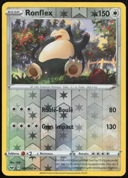 Carte Pokemon Ronflex 140/202 Reverse Epee et Bouclier Francais - Image 1