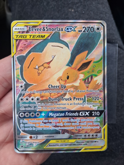 Pokemon TCG Eevee & Snorlax GX SM169 Tag Team Promo MP/HP See Photos - Image 1