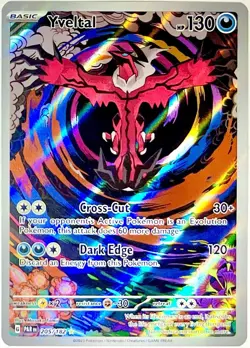 Yveltal 205/182 Illustration Rare Pokemon Card TCG 2023 S&V Paradox Rift NM+ - Image 1
