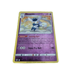 Pokemon Meowstic Silver Tempest 082/195 Reverse Holo Uncommon Trading Card (V - Image 1