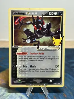 Greninja Gold Star SWSH144 Black Star Promo Holo Celebrations Pokemon Card DMG - Image 1