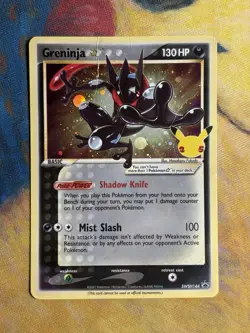 Greninja Gold Star SWSH144 Black Star Promo Holo Celebrations Pokemon Card DMG - Image 2