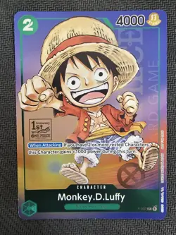 One Piece Card Game Monkey.D.Luffy P-037 1st Anniversary Promo Foil English - Image 1