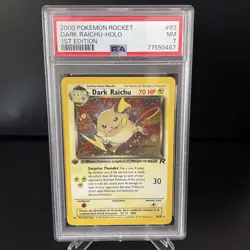 Pokemon Dark Raichu Holo 1st Edition Rocket PSA 7 Near Mint - Image 1