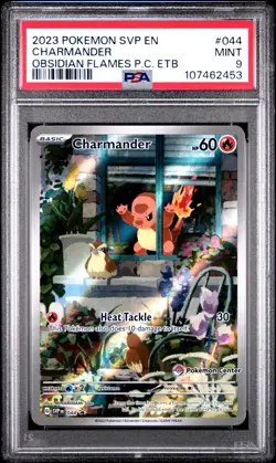 2023 POKEMON OBSIDIAN FLAMES POKEMON CENTER ETB PROMO #044 CHARMANDER PSA 9 - Image 1