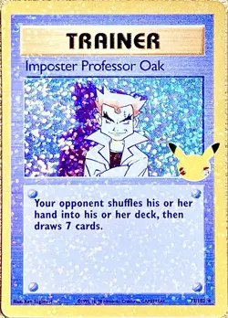 Imposter Professor Oak 73/102 Celebrations HOLO BLEED ERROR Pokemon TCG 2021 NM - Image 1