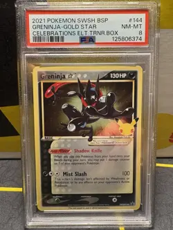 2021 Pokemon Celebrations - Greninja Gold Star Promo SWSH144 PSA 8 - Image 1