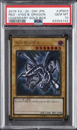 2019 YU-GI-OH! JPN LEGEND GOLD BOX #JPS03 RED-EYES BLACK DRAGON PSA 10 - Image 1