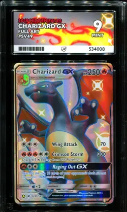 ACE 9 Charizard GX SV49/SV94 Hidden Fates Shiny Pokemon Card - Image 1