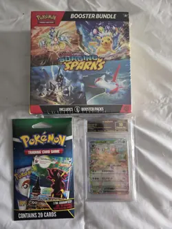 Pokemon TCG Shining Sparks Booster Bundle + Leafeon EX Graded 10 + 20 Card Pack - Image 1