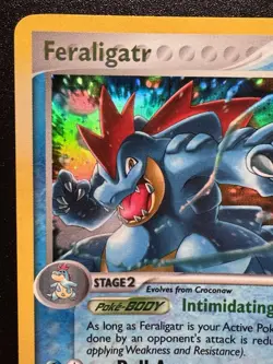 Misprint Feraligatr 4/115 EX Unseen Forces Pokemon Card Reverse Holo Near Mint - Image 3